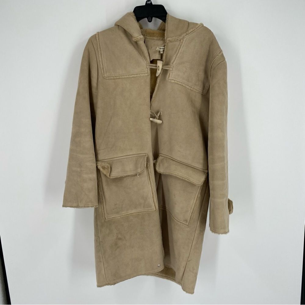 Appraisal Women’s Faux Fur Lined Button Front Hoodie Winter Jacket size M